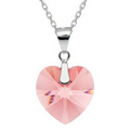 Xilion Rose Peach Heart Pendant Made With SWAROVSKI Elements